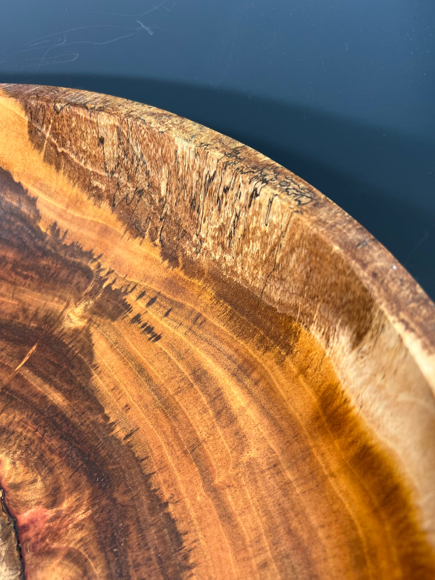 17” Spalted Cuban mahogany salad bowl