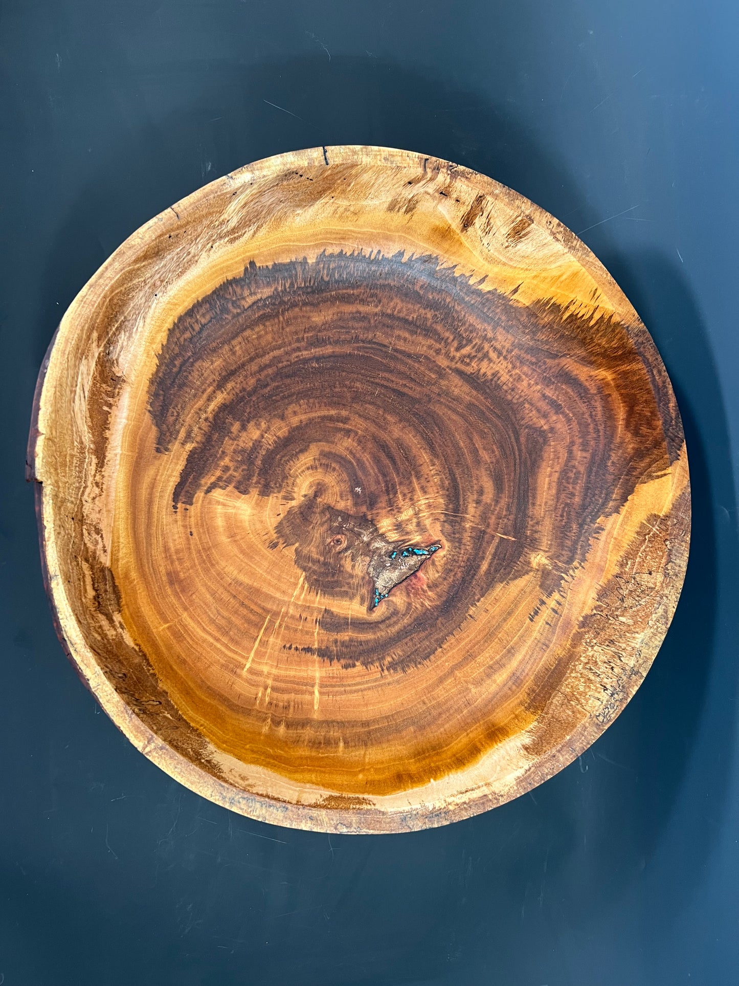 17” Spalted Cuban mahogany salad bowl