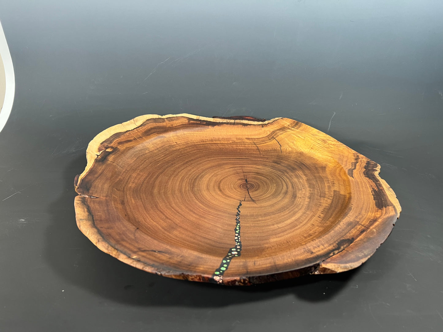 17” Opal, copper and tamarind platter