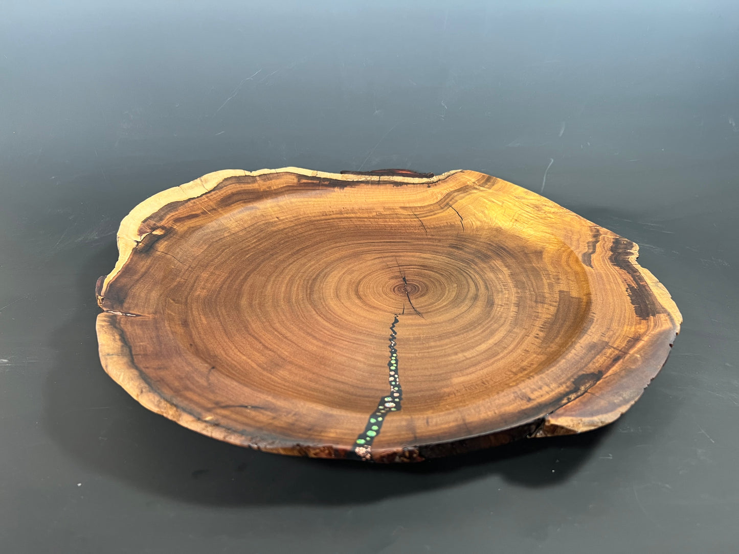 17” Opal, copper and tamarind platter