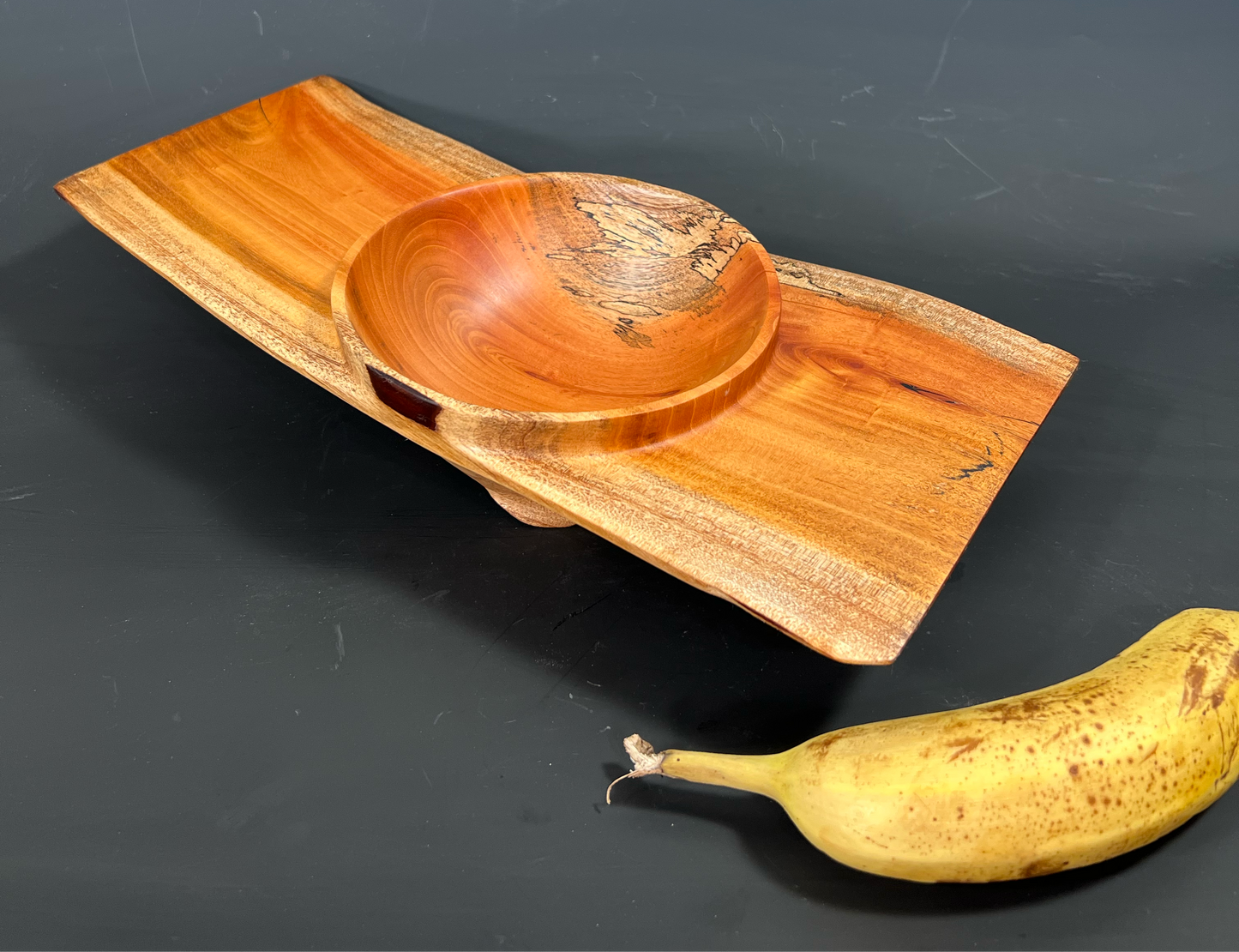 Cuban mahogany winged bowl