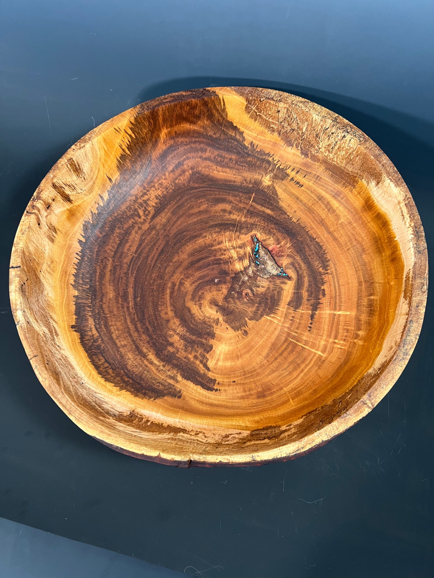 17” Spalted Cuban mahogany salad bowl